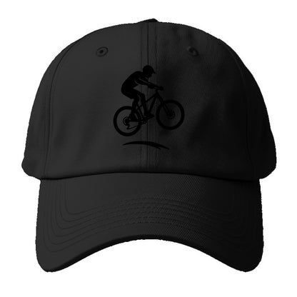 Mountain biker catching air - Baseball Cap - Black