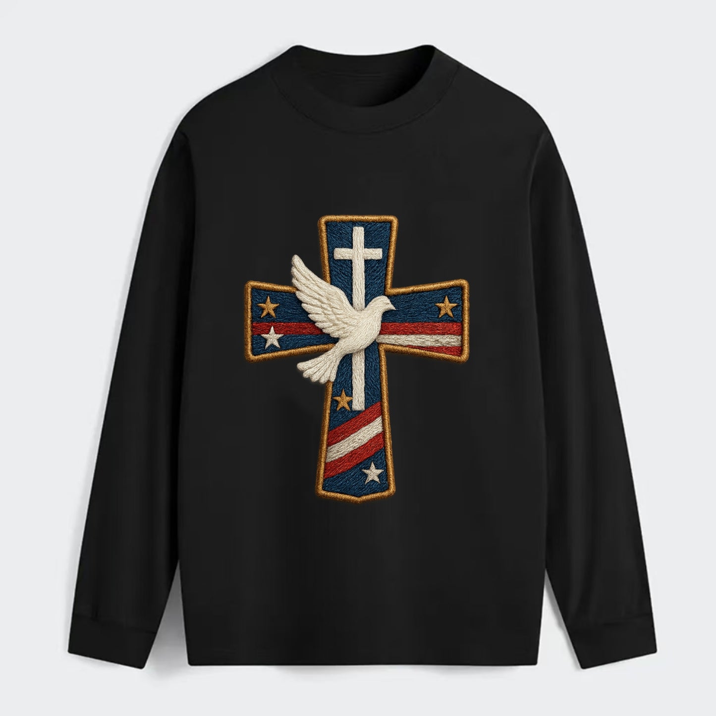 Dove and Cross  - Classic Long Sleeve Shirt - Black