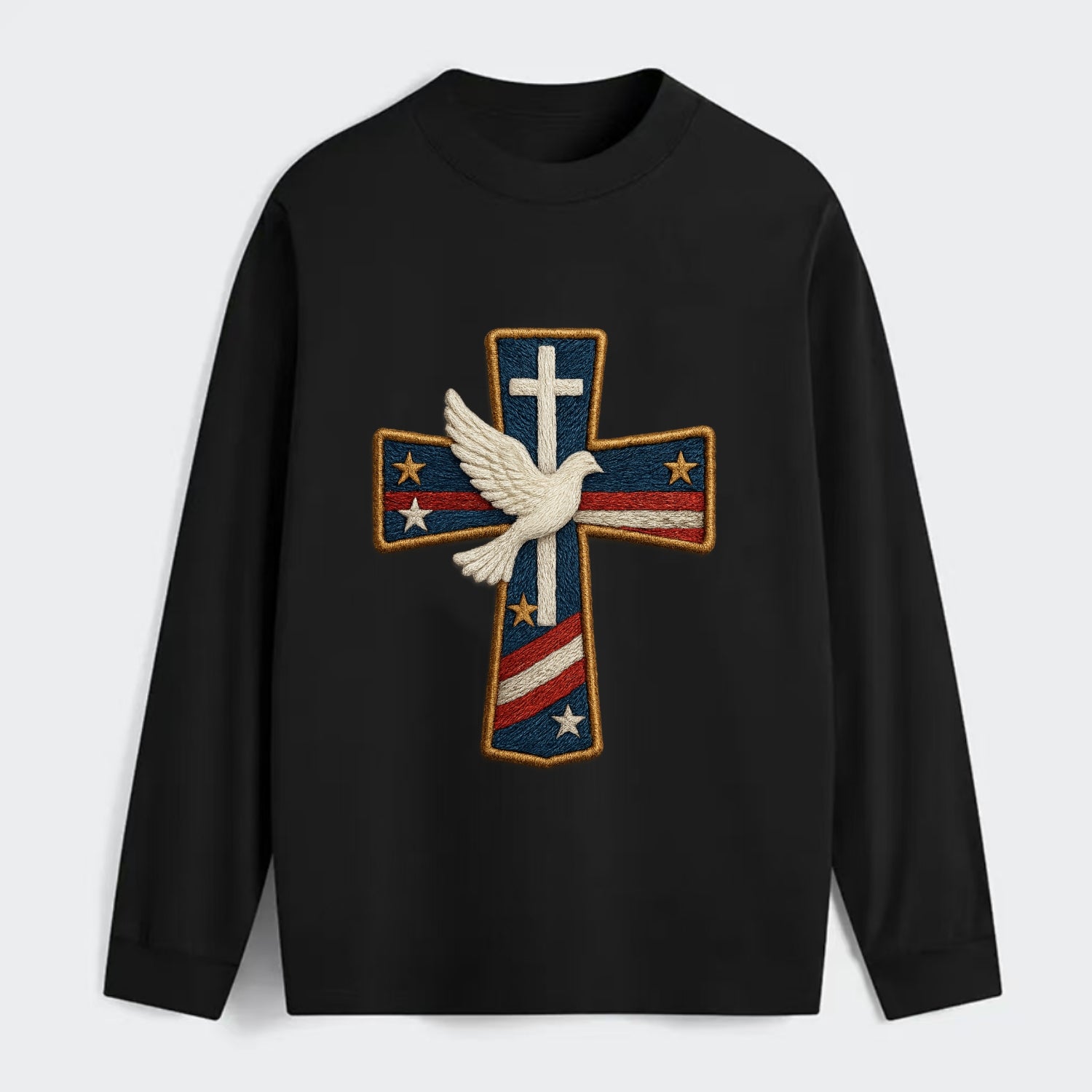 Dove and Cross  - Classic Long Sleeve Shirt - Black