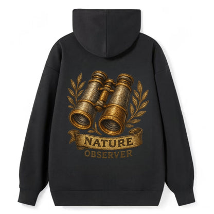 Binoculars for birdwatching - nature observer - Classic Pullover Hoodie - Black