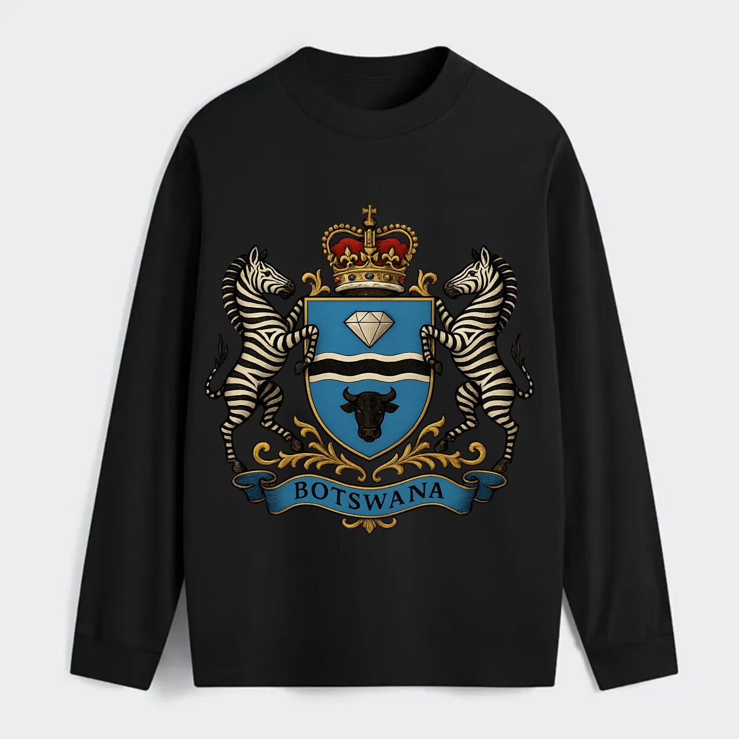 Botswana Heritage Badge - Classic Long Sleeve Shirt - Black