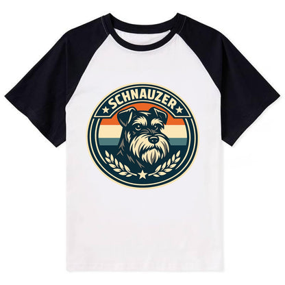 Noble Schnauzer Emblem - Contrast Raglan T-shirt - Black