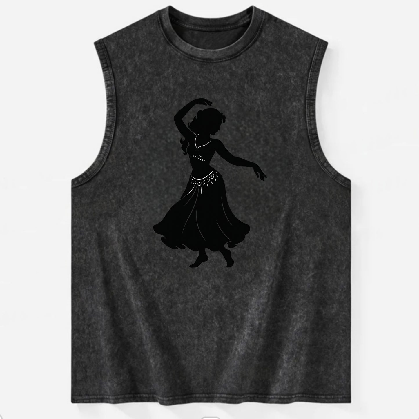 Belly dancer graceful gesture - Vintage Washed Tank - Black