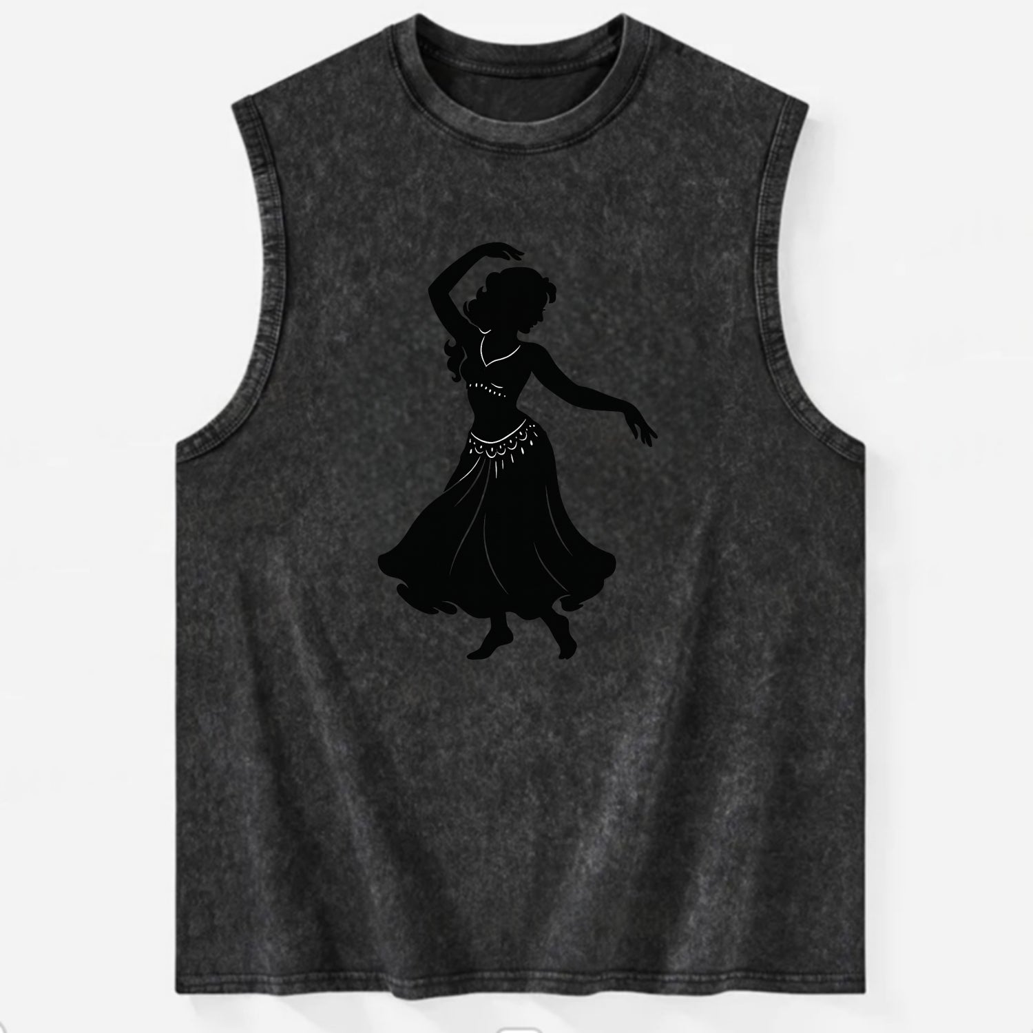 Belly dancer graceful gesture - Vintage Washed Tank - Black