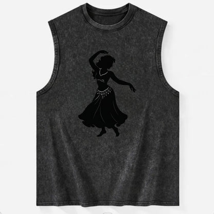 Belly dancer graceful gesture - Vintage Washed Tank - Black