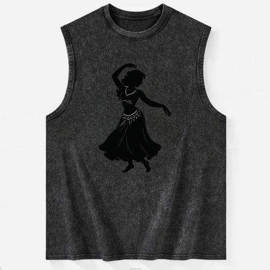 Belly dancer graceful gesture - Vintage Washed Tank - Black