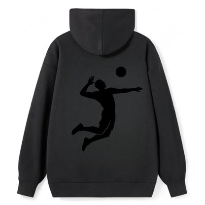 Volleyball player spiking ball - Classic Pullover Hoodie - Black
