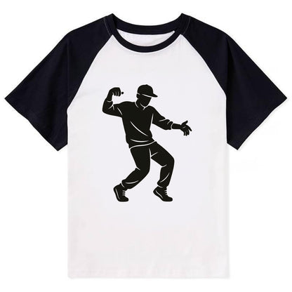Hip-hop dancer popping and locking - Contrast Raglan T-shirt - Black