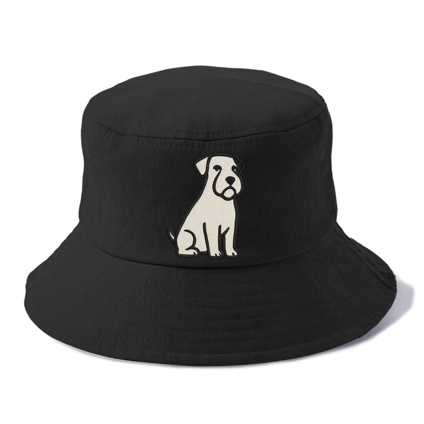 Sealyham Terrier White Sitting Pose Bucket Hat - Black