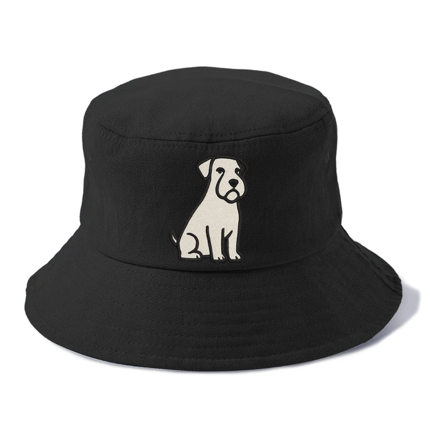 Sealyham Terrier White Sitting Pose Bucket Hat - Black