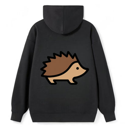 Hedgehog - Brown spiky back flat side profile - Classic Pullover Hoodie - Black