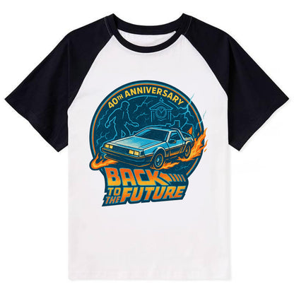 Back To The Future 40th Anniversary - Contrast Raglan T-shirt - Black
