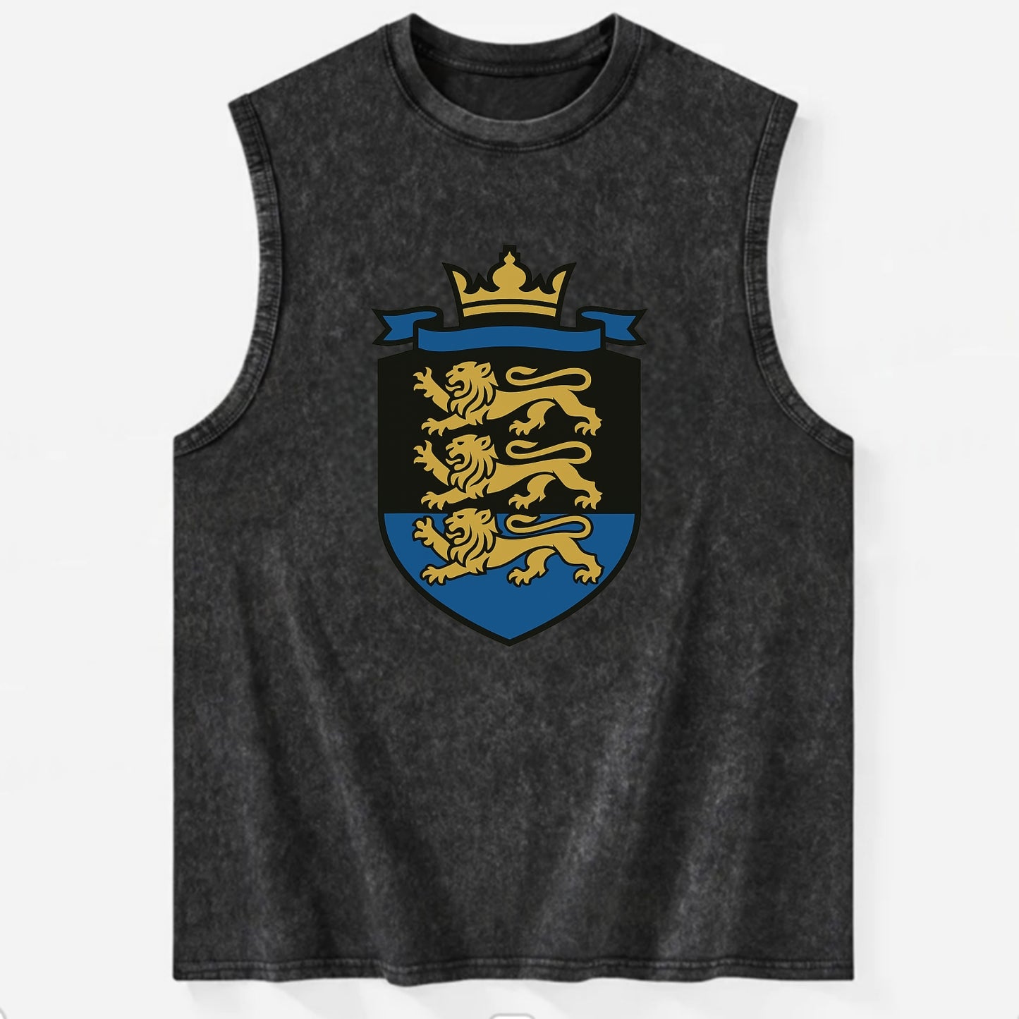 Estonia Royal Logo  - Vintage Washed Tank - Black