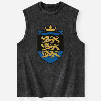 Estonia Royal Logo  - Vintage Washed Tank - Black