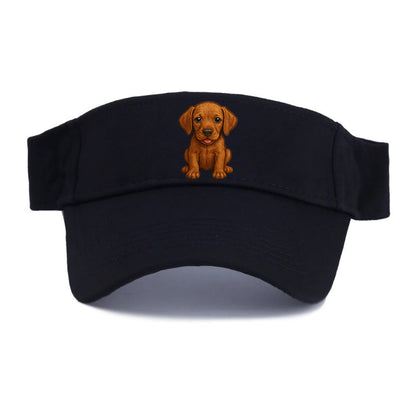 Baby Vizsla Puppy - golden rust coat, soulful eyes, athletic build, front-facing, velcro - Visor - Black