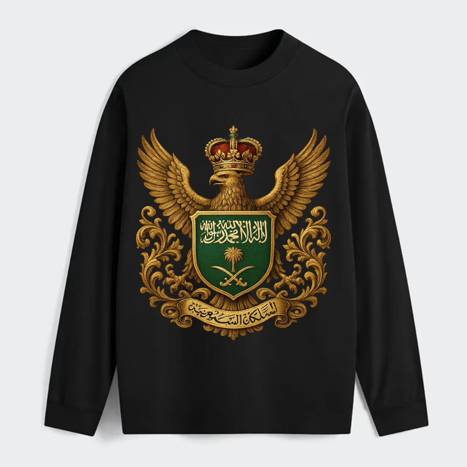Saudi Arabia Heritage Badge - Classic Long Sleeve Shirt - Black