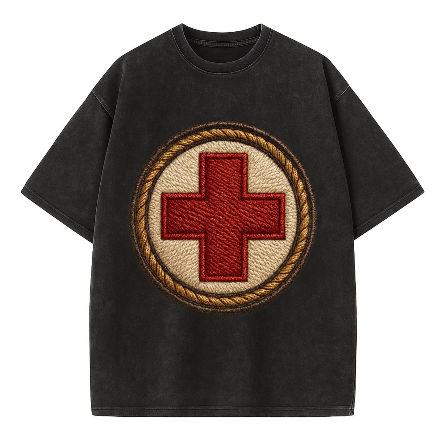 Medical Cross  - Vintage T-shirt - Black