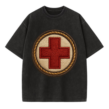 Medical Cross  - Vintage T-shirt - Black