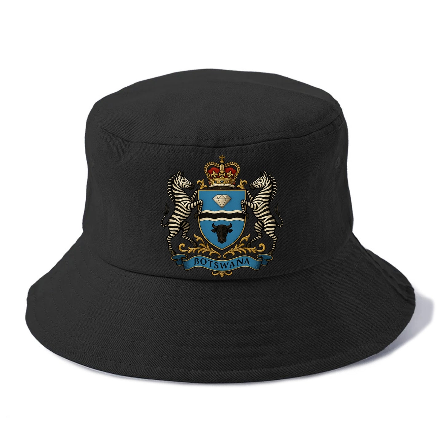 Botswana Heritage Badge  - Bucket Hat - Black