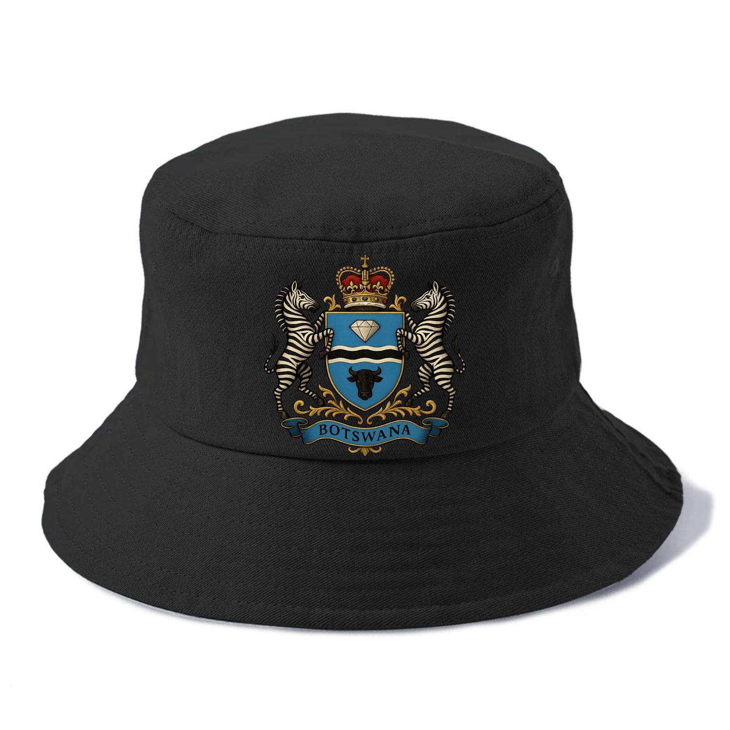 Botswana Heritage Badge  - Bucket Hat - Black