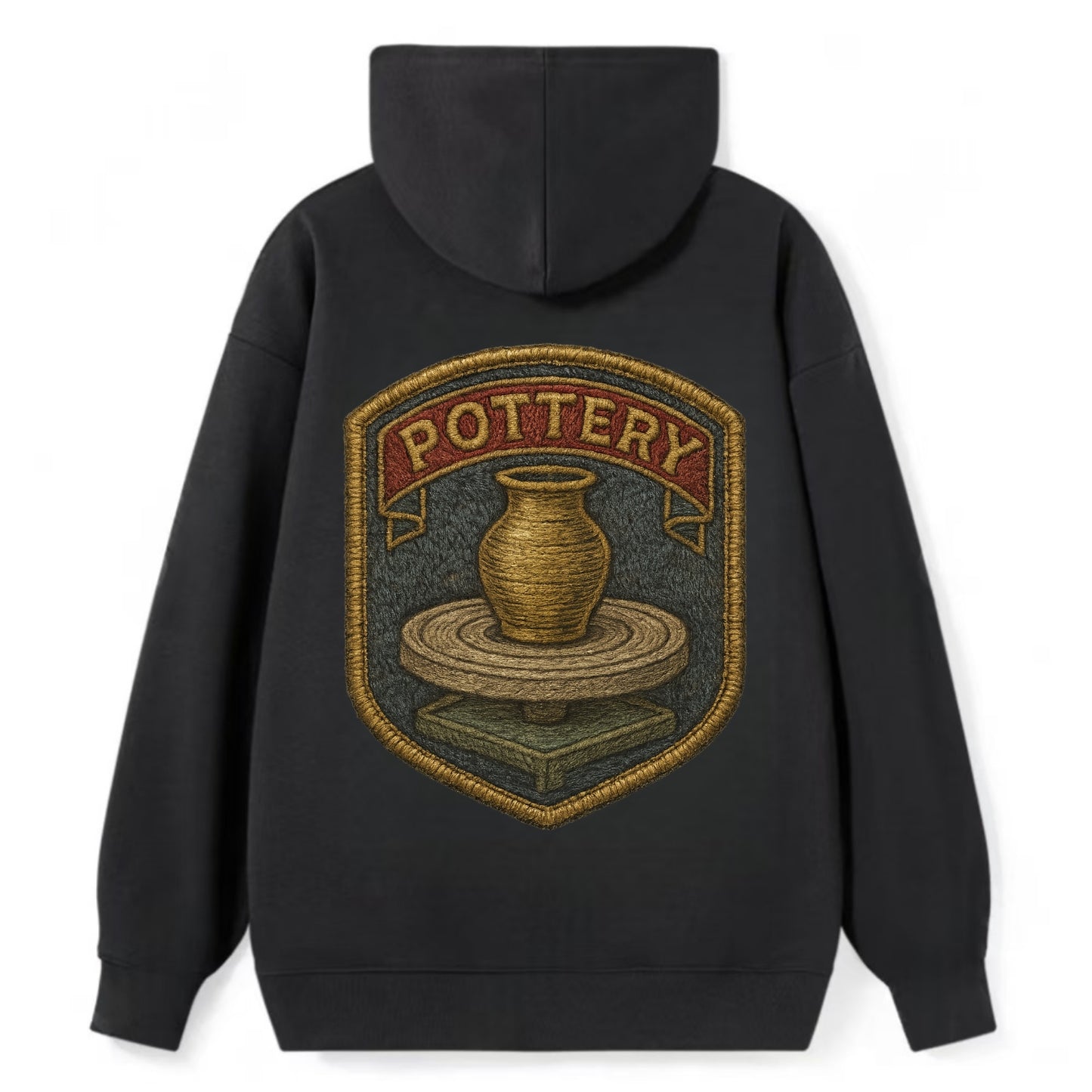 Pottery wheel with clay vessel - ceramicist symbol - Classic Pullover Hoodie - Black