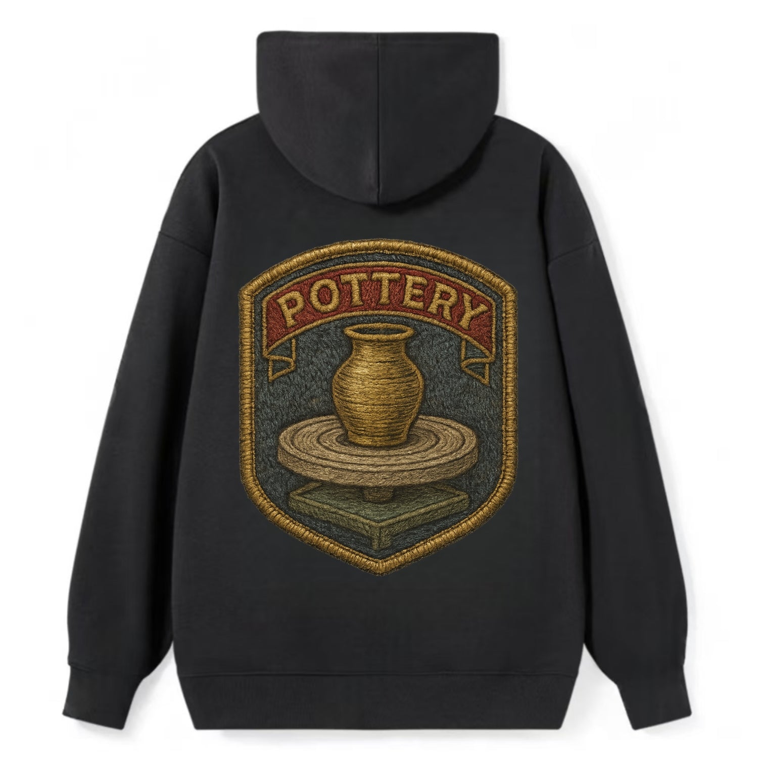 Pottery wheel with clay vessel - ceramicist symbol - Classic Pullover Hoodie - Black