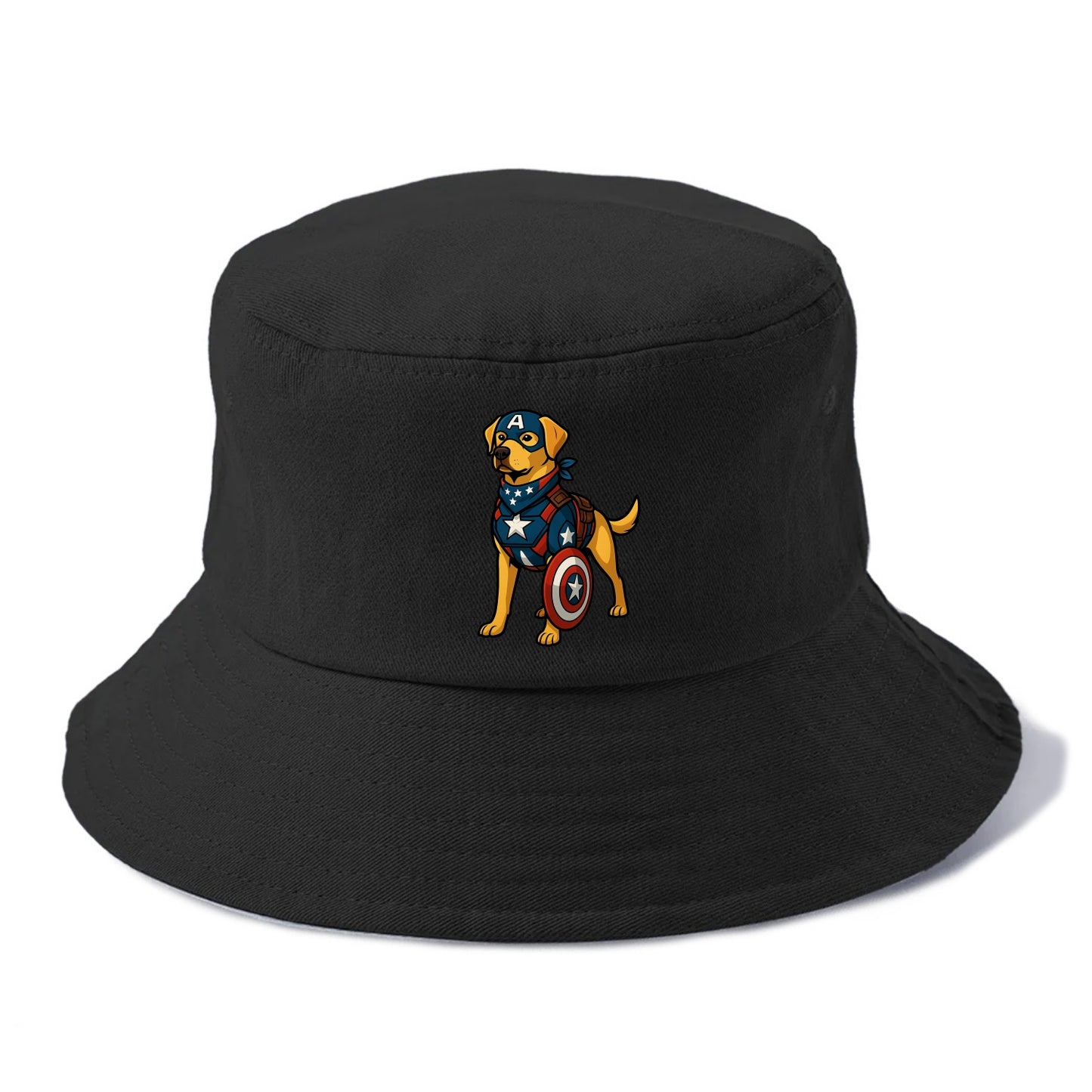 Labrador Captain America  - Bucket Hat - Black
