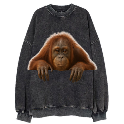 Orangutan  - Vintage Sweatshirt - Black