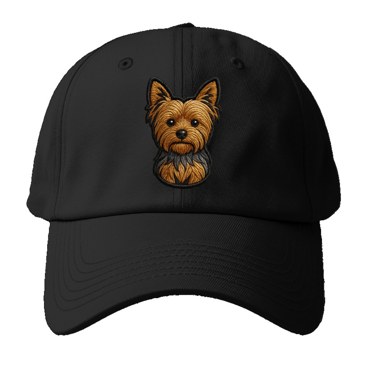Yorkshire Terrier - Modern tiny dog logo - Baseball Cap - Black