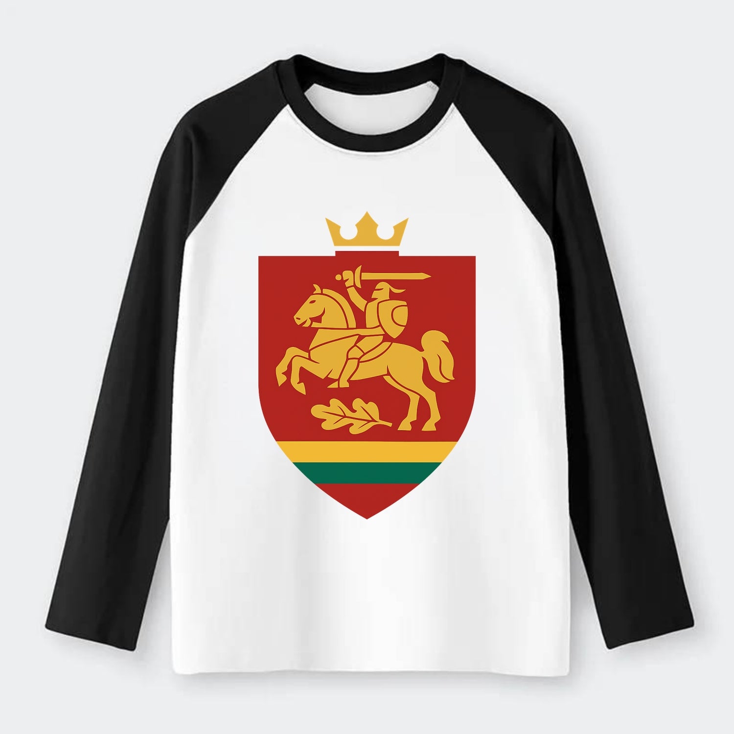 Lithuania Royal Logo  - Raglan Long Sleeve T-Shirt - Black