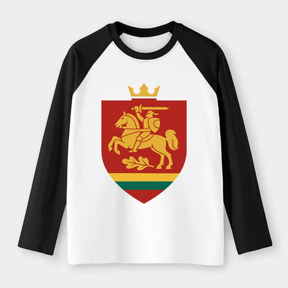 Lithuania Royal Logo  - Raglan Long Sleeve T-Shirt - Black