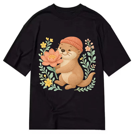 Peach Otter - Classic T-shirt - Black