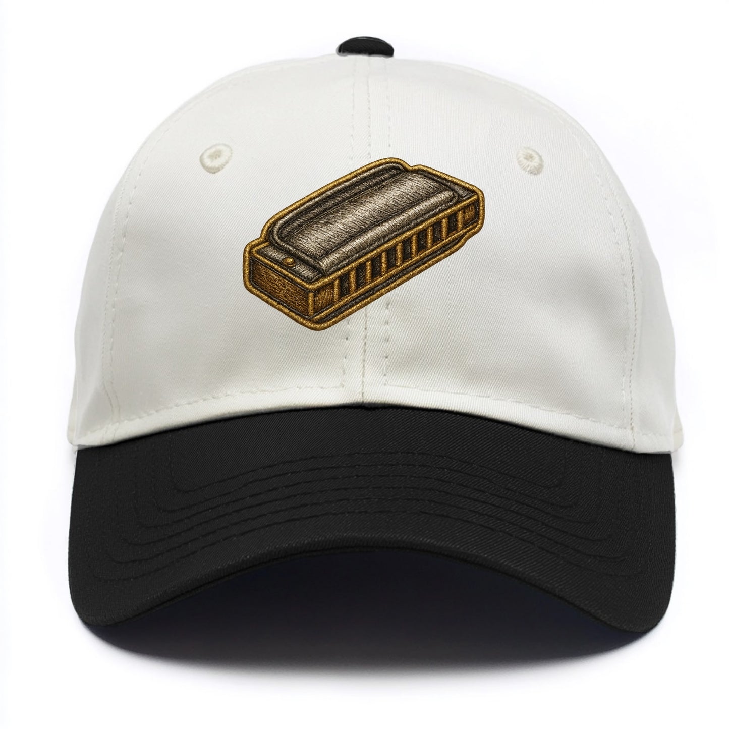 Harmonica  - Two Tone Cap - Black
