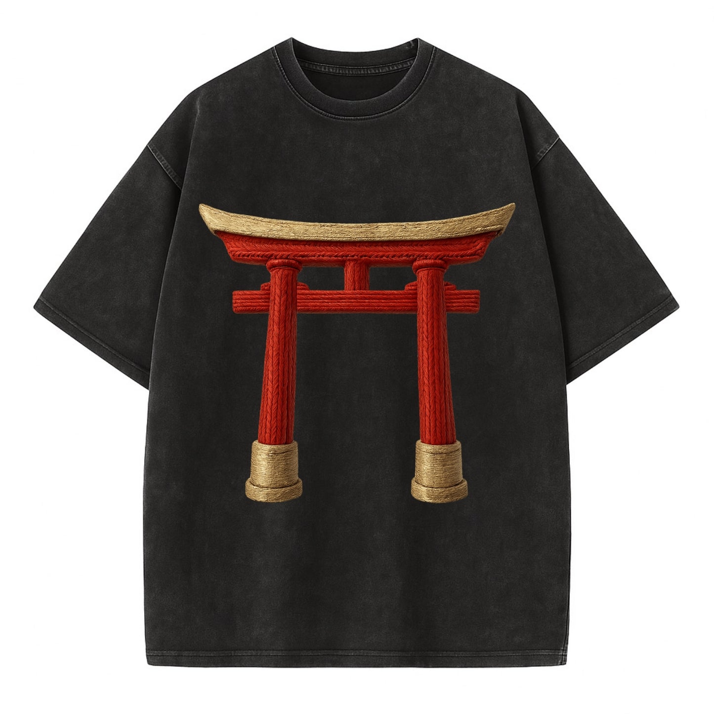 Japanese Torii Gate  - Vintage T-shirt - Black