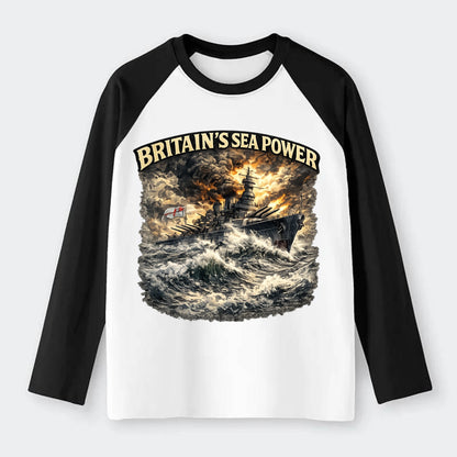 Britain's Sea Power - Raglan Long Sleeve T-Shirt - Black
