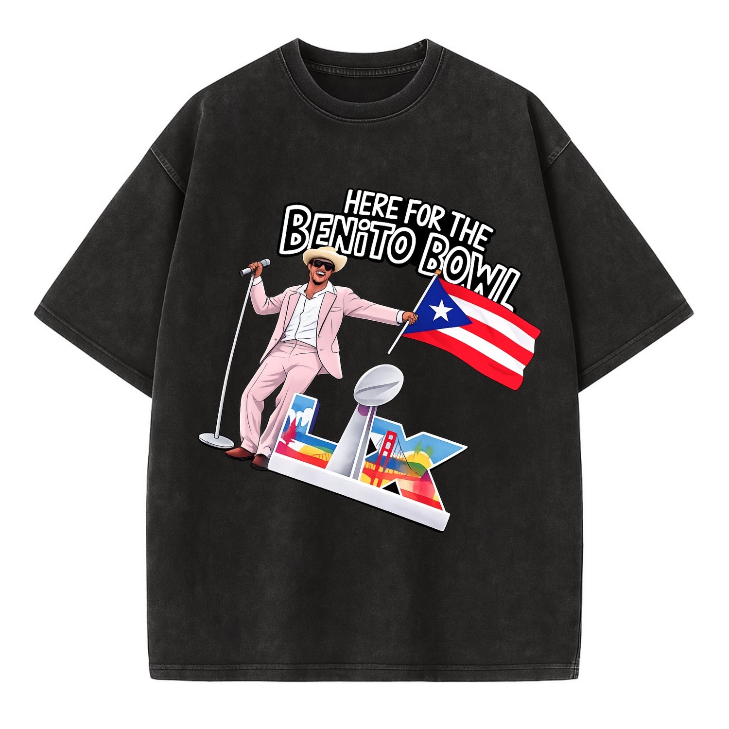 Here For The Bento Bowl - Vintage T-shirt - Black