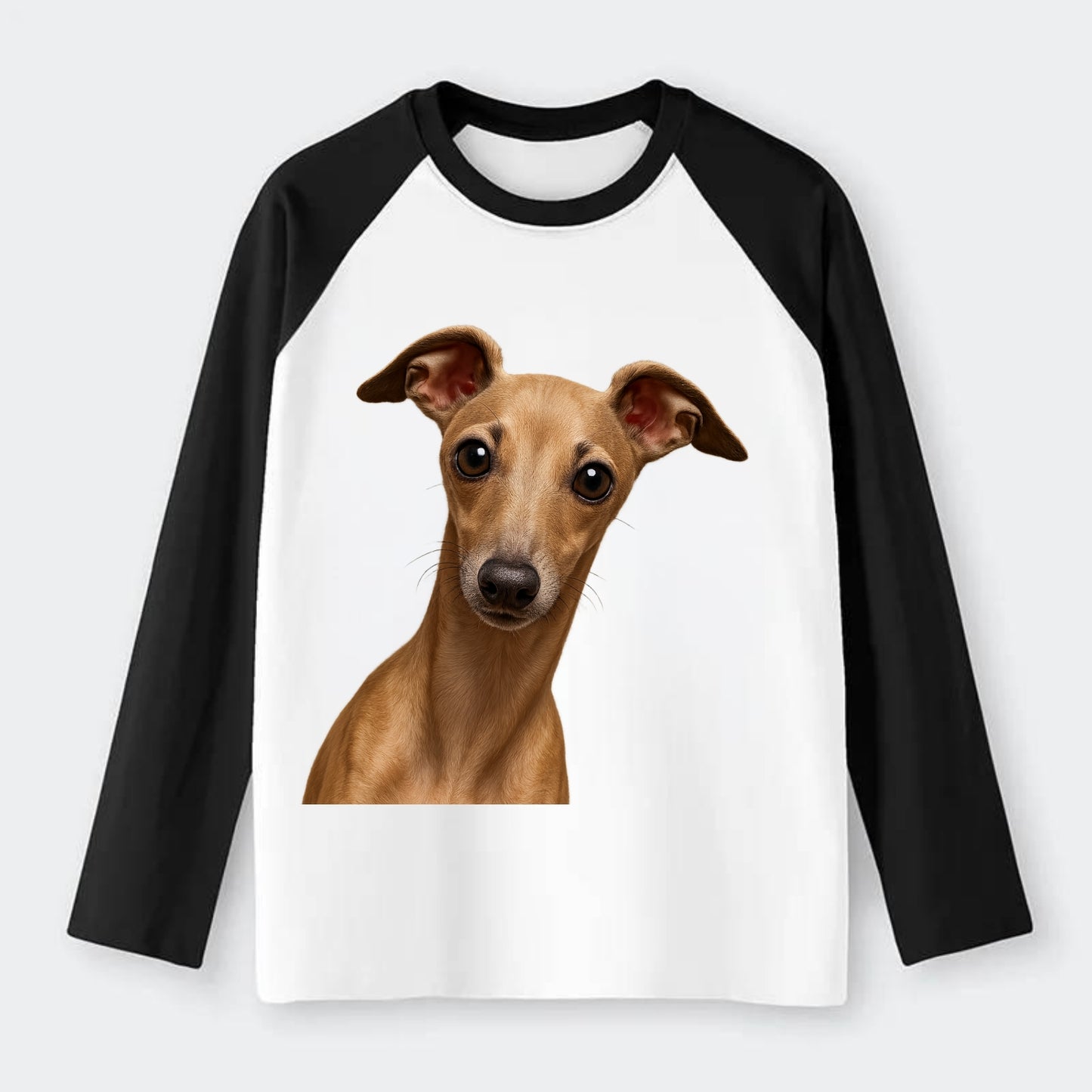 Italian Greyhound  - Raglan Long Sleeve T-Shirt - Black
