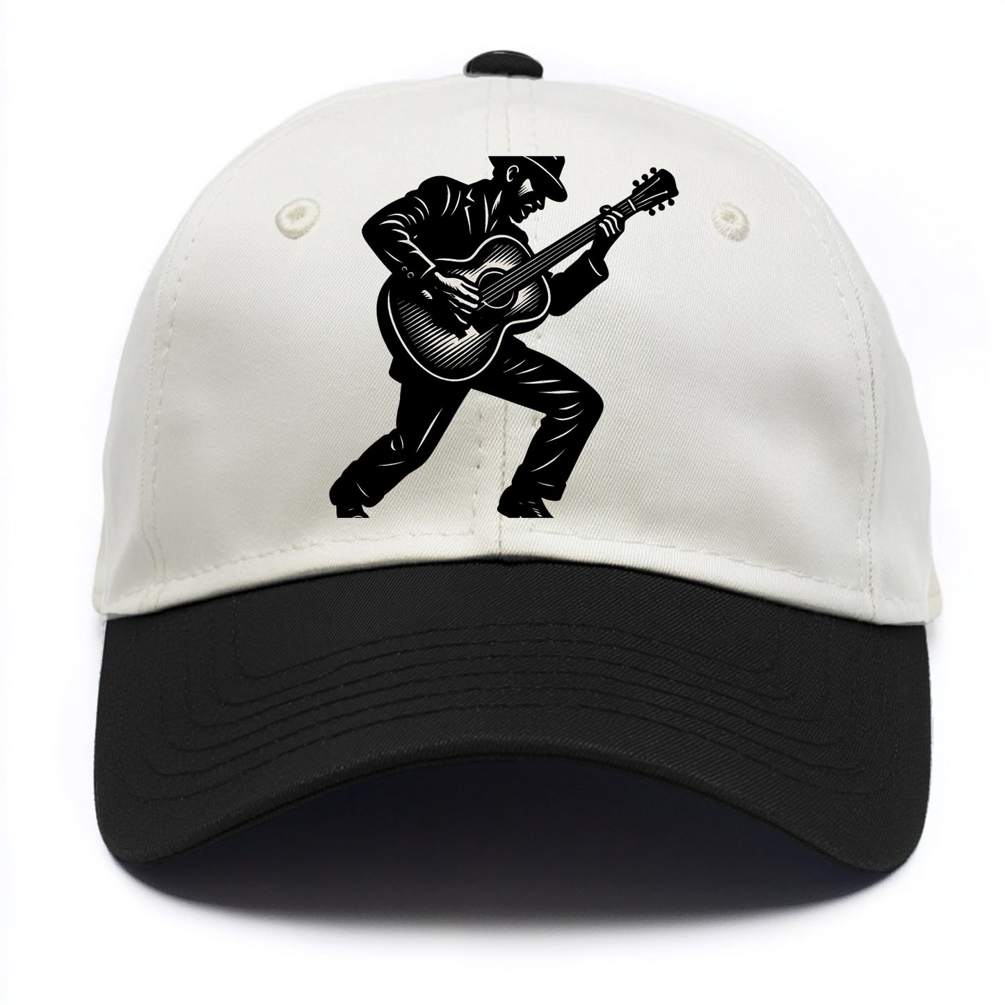 Guitarist playing acoustic guitar - Two Tone Cap - Black