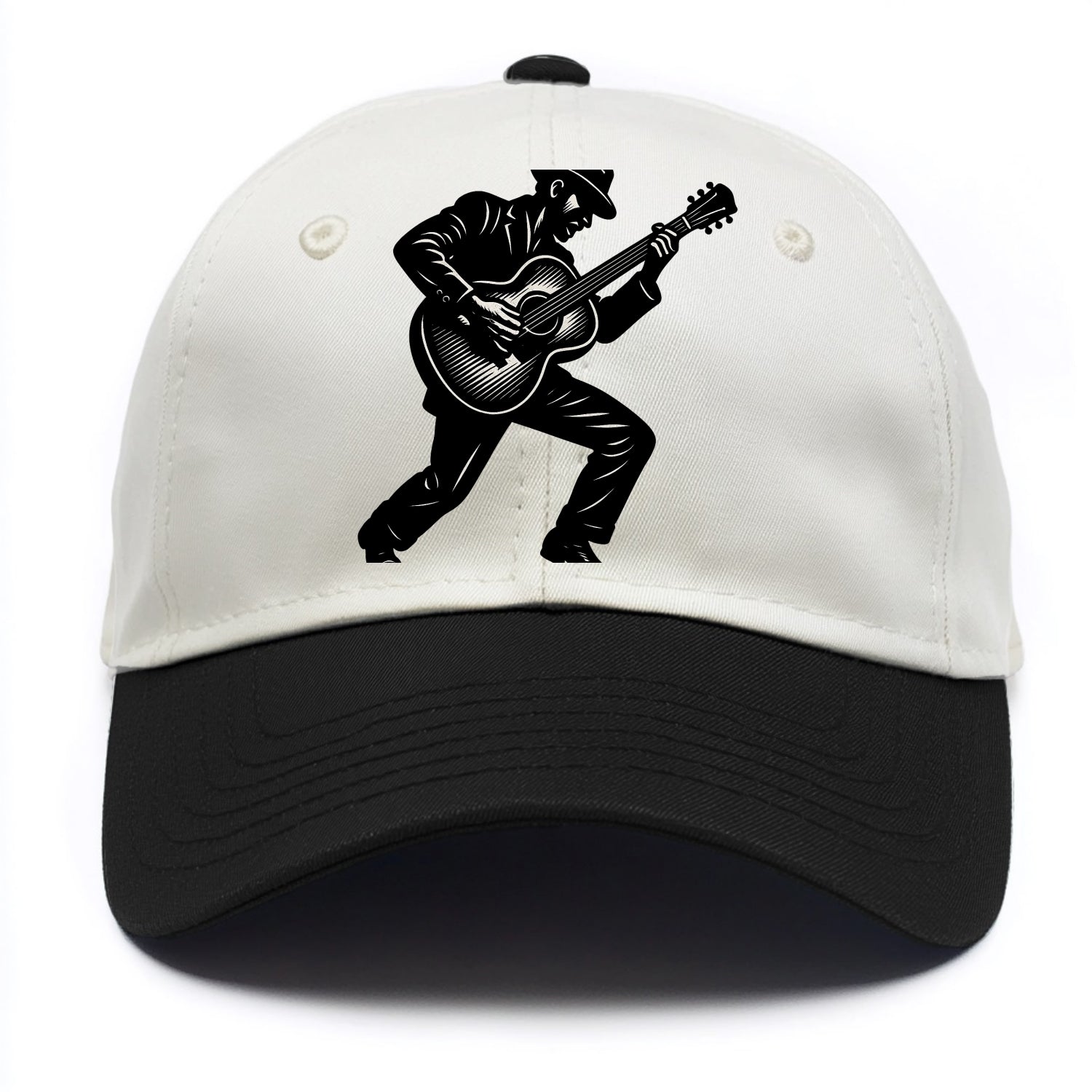 Guitarist playing acoustic guitar - Two Tone Cap - Black