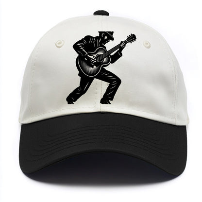 Guitarist playing acoustic guitar - Two Tone Cap - Black