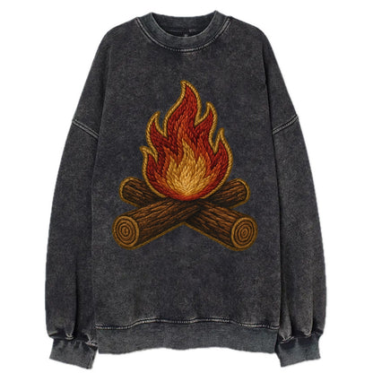 Campfire  - Vintage Sweatshirt - Black