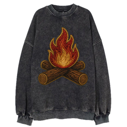 Campfire  - Vintage Sweatshirt - Black