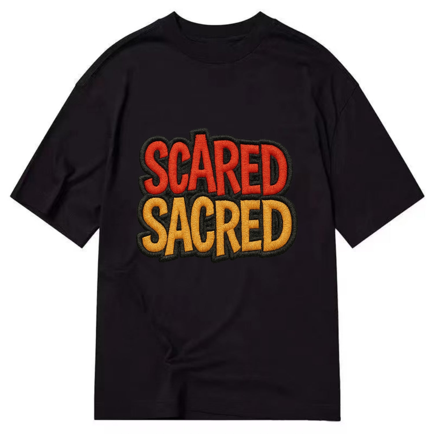 SCARED;SACRED JOURNEY Spiritual Purple Hat - Classic T-shirt - Black