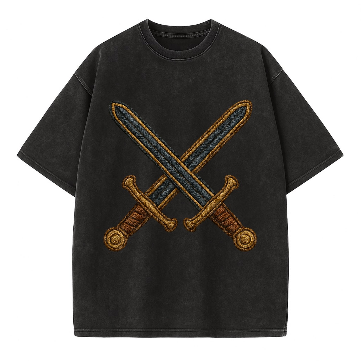 Crossed Swords  - Vintage T-shirt - Black
