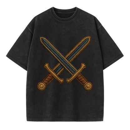 Crossed Swords  - Vintage T-shirt - Black