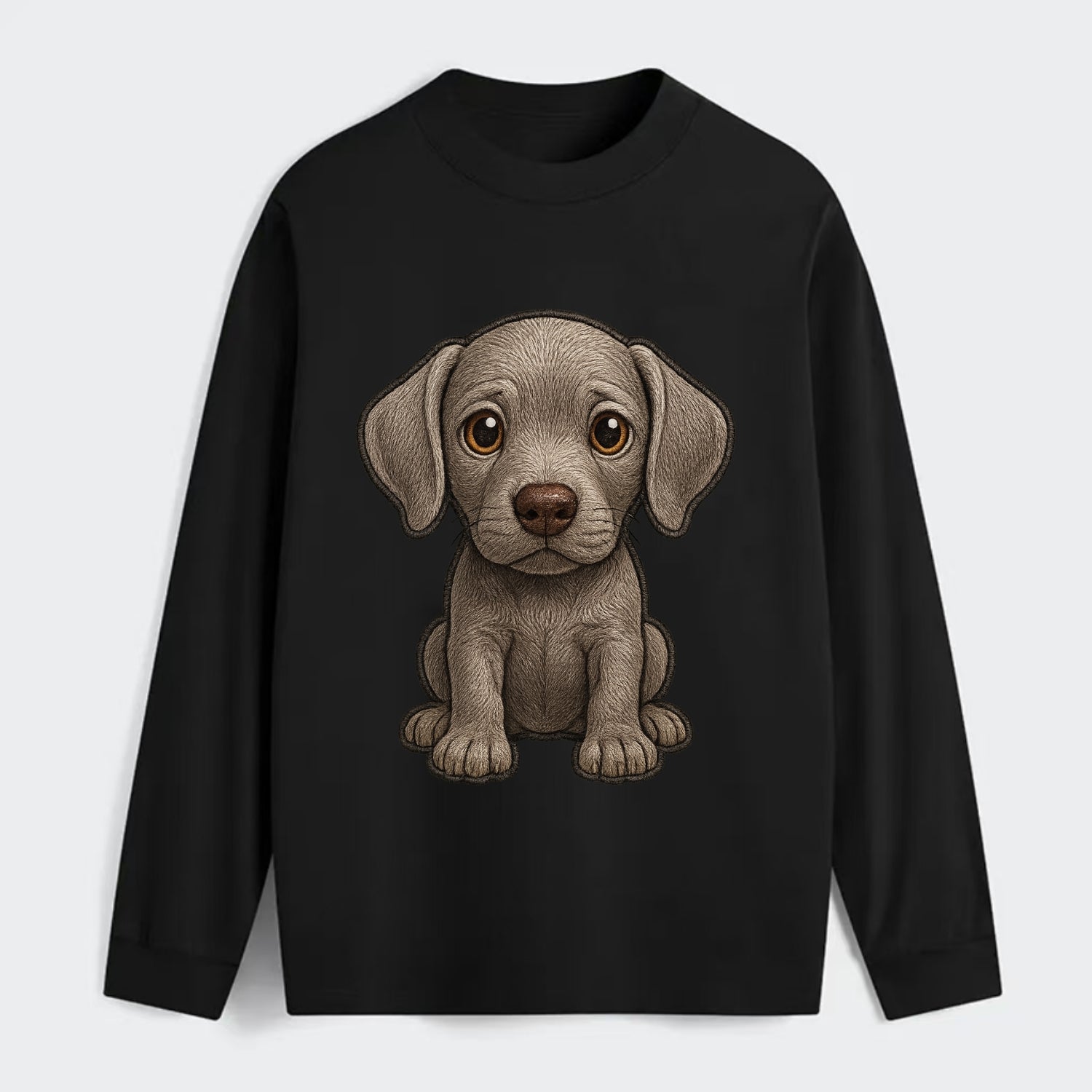 Baby Weimaraner Puppy - silver-gray coat, amber eyes, sleek body, - Classic Long Sleeve Shirt - Black