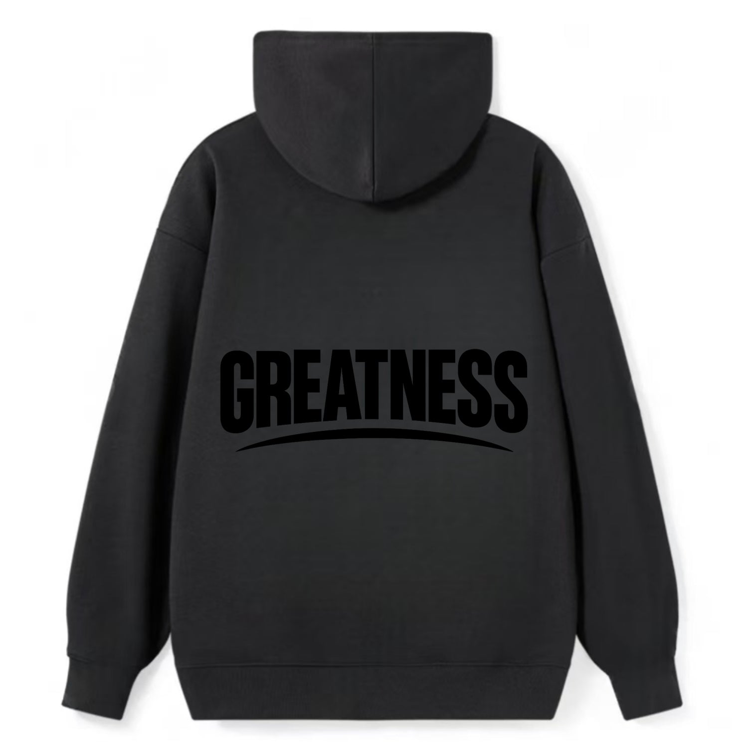 Bold typography design - "GREATNESS" - achieving excellence, reaching - Classic Pullover Hoodie - Black