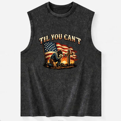 Til You Cant - Praying Cowboy - Vintage Washed Tank - Black