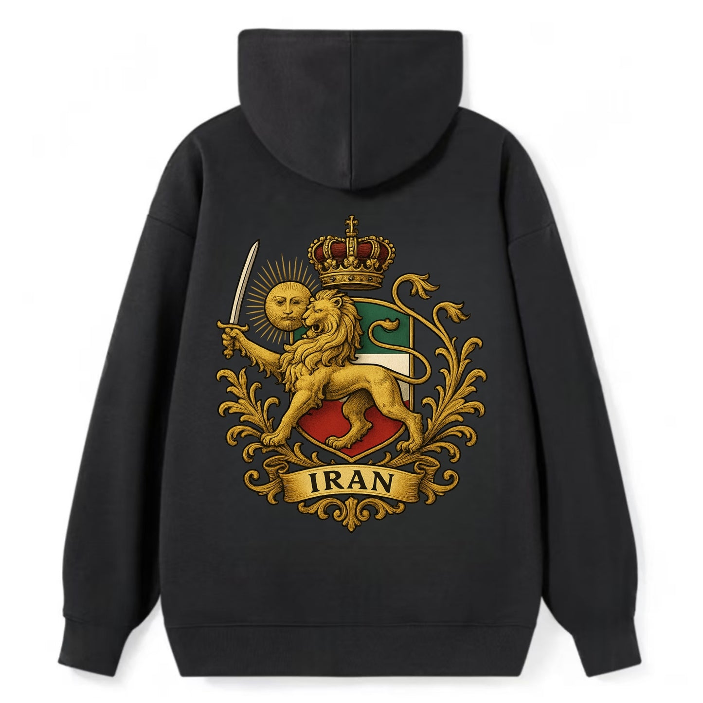 Royal Iran Coat Of Arms - Classic Pullover Hoodie - Black