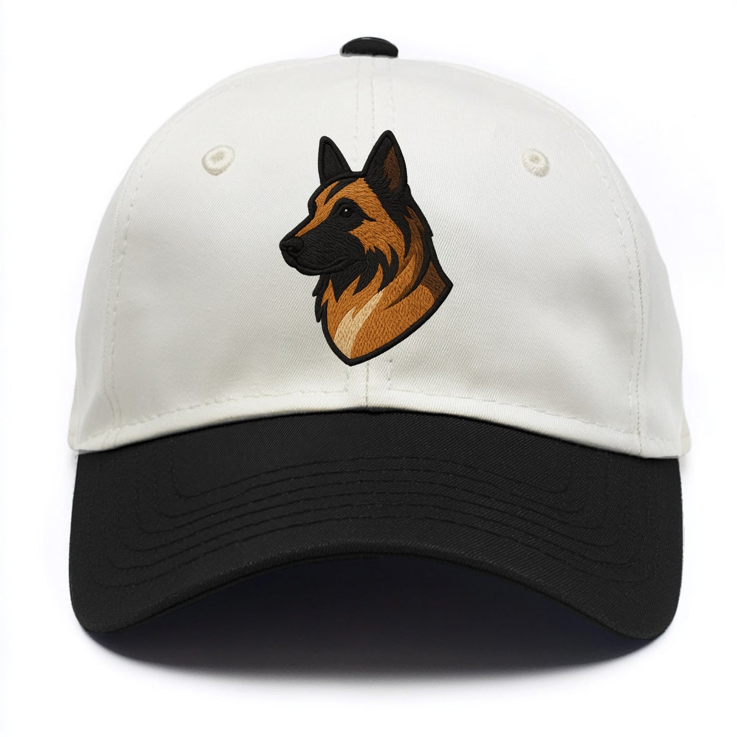 Belgian Tervuren - Fawn with black overlay embroidered design - Two Tone Cap - Black